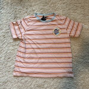 Santa Cruz Skateboards Kids T-Shirt with Orange and Pink Stripes